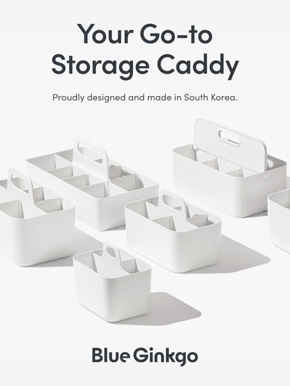 Small Stackable Organizer Caddy – Korean-Made Portable Tote for Bathroom, Office - Picture 6 of 7